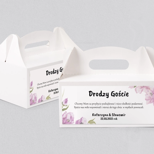 Pudełko na ciasto weselne Bukiety Motyw 13