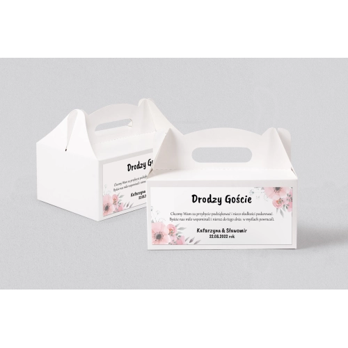 Pudełko na ciasto weselne Bukiety Motyw 14