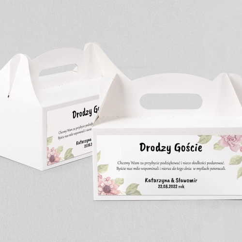Pudełko na ciasto weselne Bukiety Motyw 15