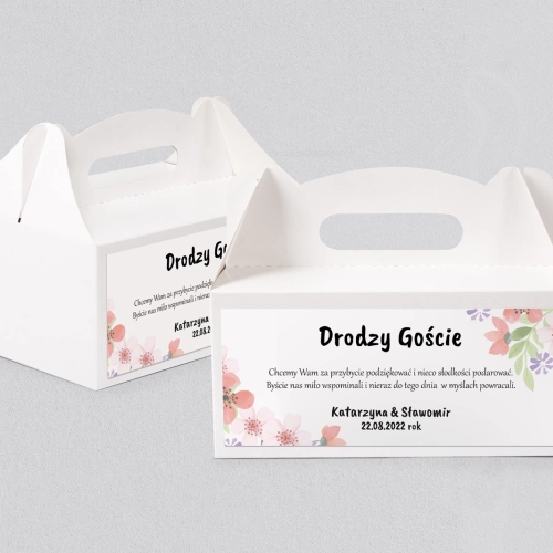Pudełko na ciasto weselne Bukiety Motyw 17