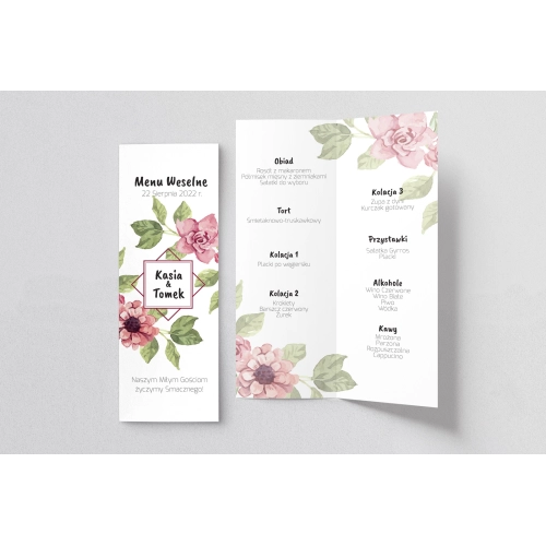 Menu Weselne Bukiety Motyw 15