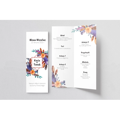 Menu Weselne Bukiety Motyw 18