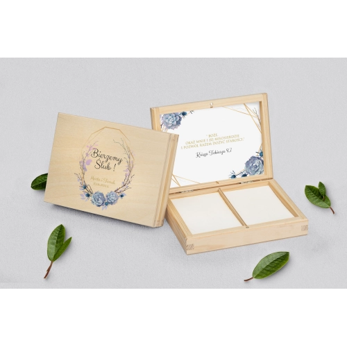 Pudełko na obrączki prostokątne naturalne - Flowers & Frame Motyw 6