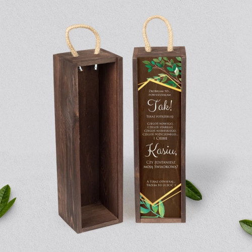 Prośba o Świadkowanie - SNW brązowa Flowers & Frame Motyw 2