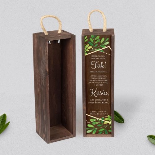 Prośba o Świadkowanie - SNW brązowa Flowers & Frame Motyw 3