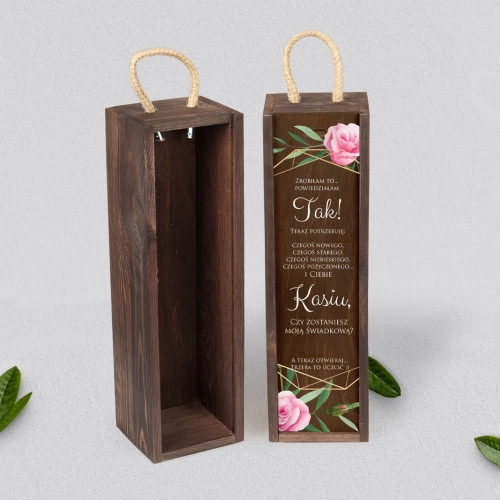 Prośba o Świadkowanie - SNW brązowa Flowers & Frame Motyw 4