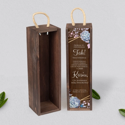 Prośba o Świadkowanie - SNW brązowa Flowers & Frame Motyw 6