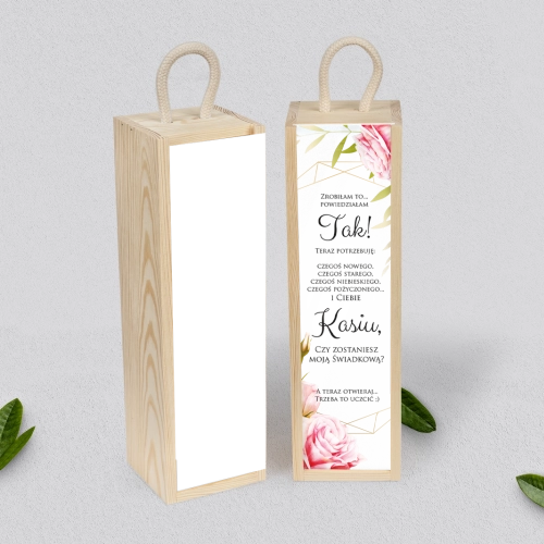 Prośba o Świadkowanie - SNW Akryl naturalna Flowers & Frame Motyw 5