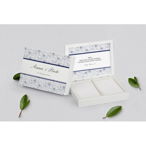 Pudełko na obrączki prostokątne białe - Ornaments Motyw 1