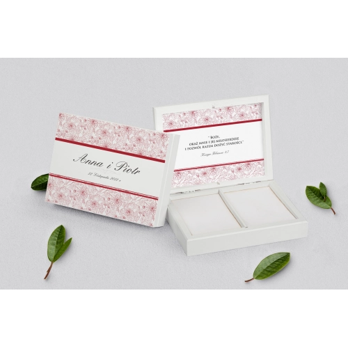 Pudełko na obrączki prostokątne białe - Ornaments Motyw 2