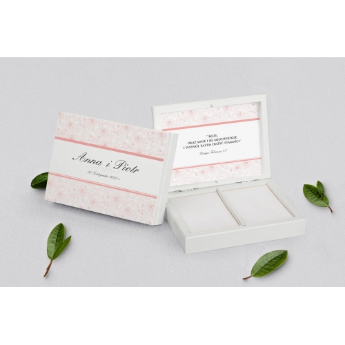 Pudełko na obrączki prostokątne białe - Ornaments Motyw 5