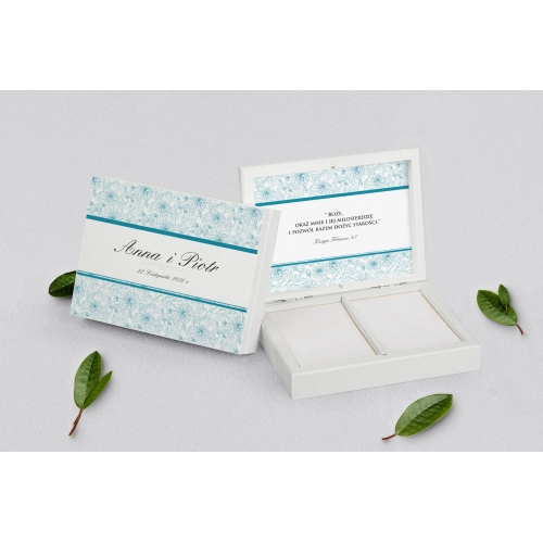 Pudełko na obrączki prostokątne białe - Ornaments Motyw 8