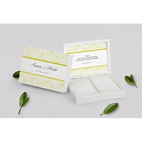 Pudełko na obrączki prostokątne białe - Ornaments Motyw 11