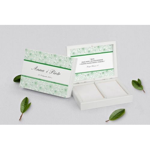 Pudełko na obrączki prostokątne białe - Ornaments Motyw 12