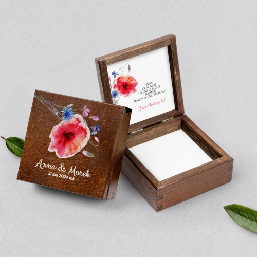 Pudełko na obrączki brązowe - Sweet Love Motyw 2