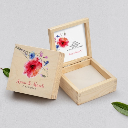 Pudełko na obrączki naturalne - Sweet Love Motyw 2