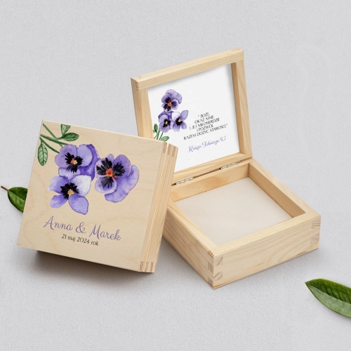 Pudełko na obrączki naturalne - Sweet Love Motyw 3