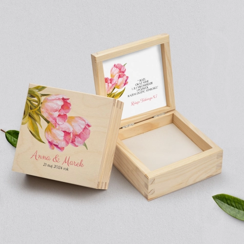 Pudełko na obrączki naturalne - Sweet Love Motyw 4