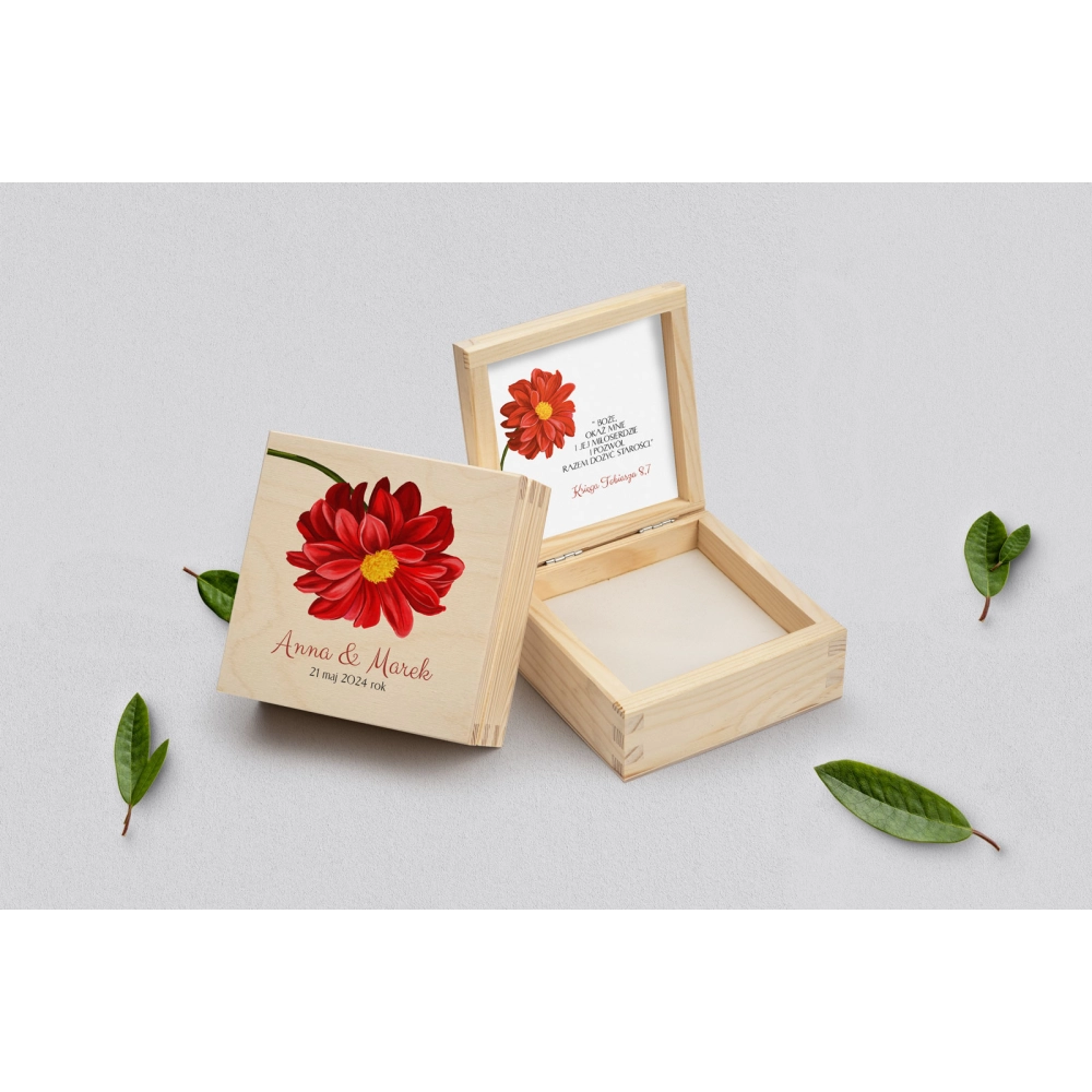 Pudełko na obrączki naturalne - Sweet Love Motyw 5