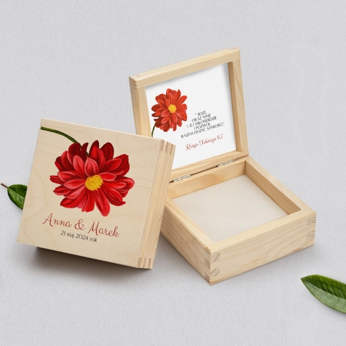Pudełko na obrączki naturalne - Sweet Love Motyw 5