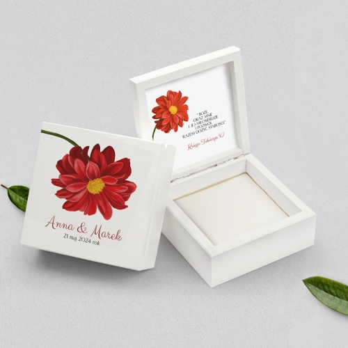 Pudełko na obrączki białe - Sweet Love Motyw 5