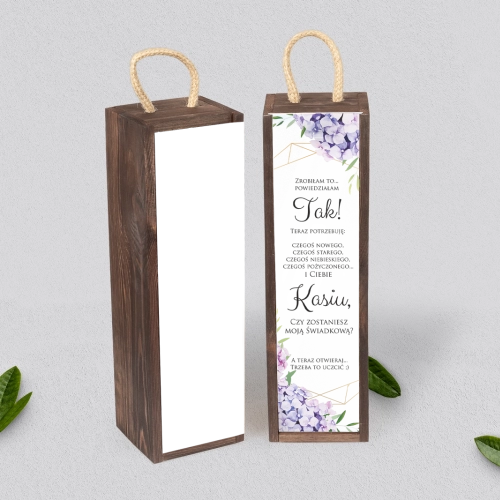 Prośba o Świadkowanie - SNW Akryl brązowa Flowers & Frame Motyw 1