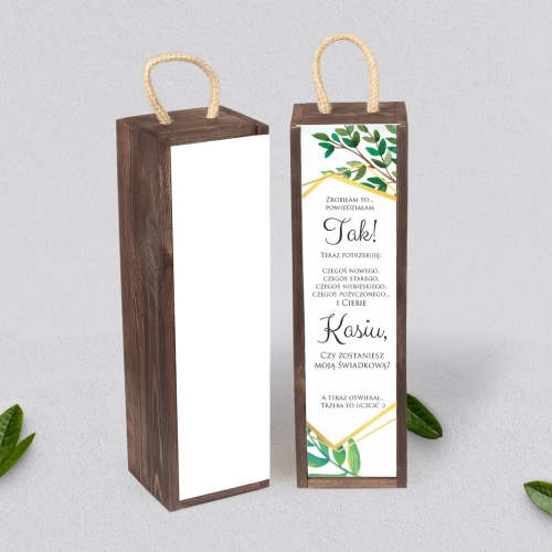 Prośba o Świadkowanie - SNW Akryl brązowa Flowers & Frame Motyw 2