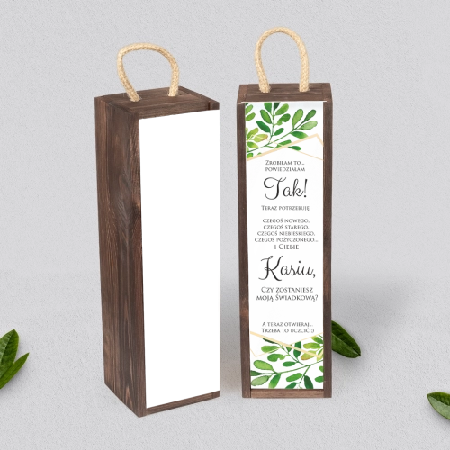 Prośba o Świadkowanie - SNW Akryl brązowa Flowers & Frame Motyw 3