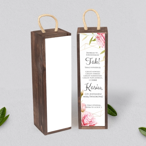 Prośba o Świadkowanie - SNW Akryl brązowa Flowers & Frame Motyw 5