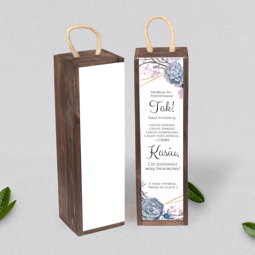 Prośba o Świadkowanie - SNW Akryl brązowa Flowers & Frame Motyw 6