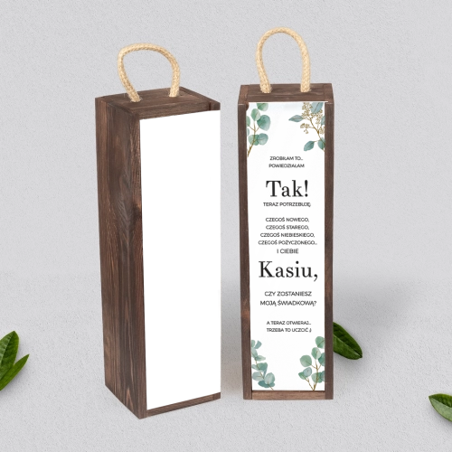 Prośba o Świadkowanie - SNW Akryl brązowa Eukaliptus Motyw 1