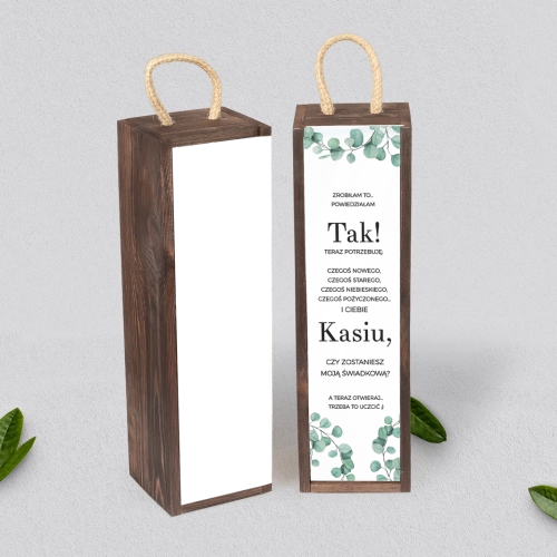 Prośba o Świadkowanie - SNW Akryl brązowa Eukaliptus Motyw 2