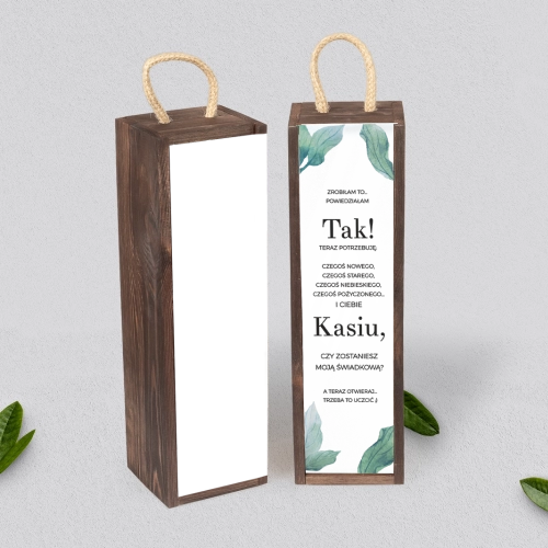 Prośba o Świadkowanie - SNW Akryl brązowa Eukaliptus Motyw 3