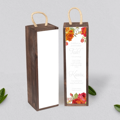 Prośba o Świadkowanie - SNW Akryl brązowa Serca Kwiat Motyw 3