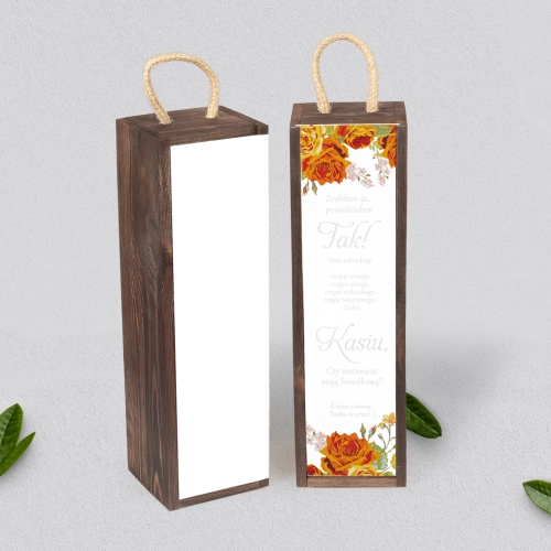 Prośba o Świadkowanie - SNW Akryl brązowa Serca Kwiat Motyw 4