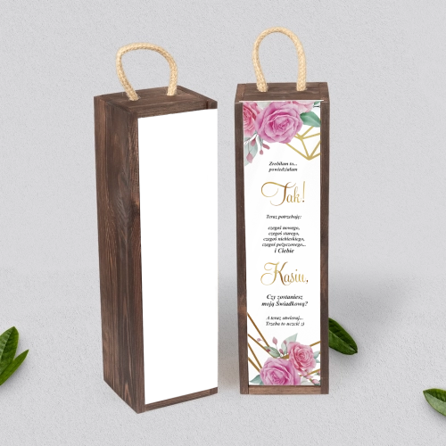 Prośba o Świadkowanie - SNW Akryl brązowa Goemetryczne Serce - Motyw 1