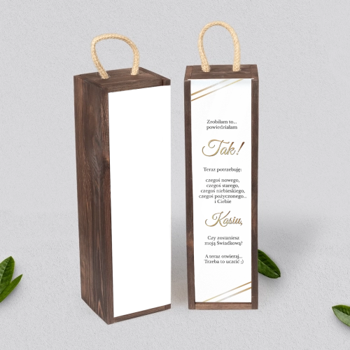 Prośba o Świadkowanie - SNW Akryl brązowa Marmur & Złoto Motyw 1