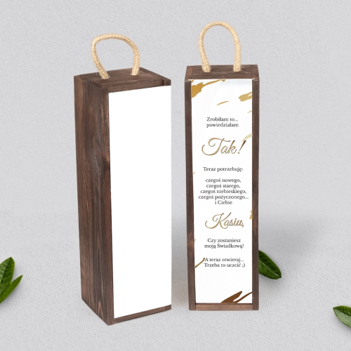 Prośba o Świadkowanie - SNW Akryl brązowa Marmur & Złoto Motyw 3