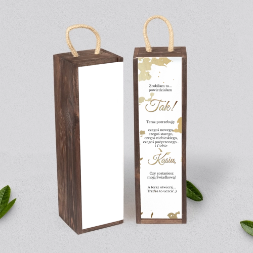 Prośba o Świadkowanie - SNW Akryl brązowa Marmur & Złoto Motyw 5