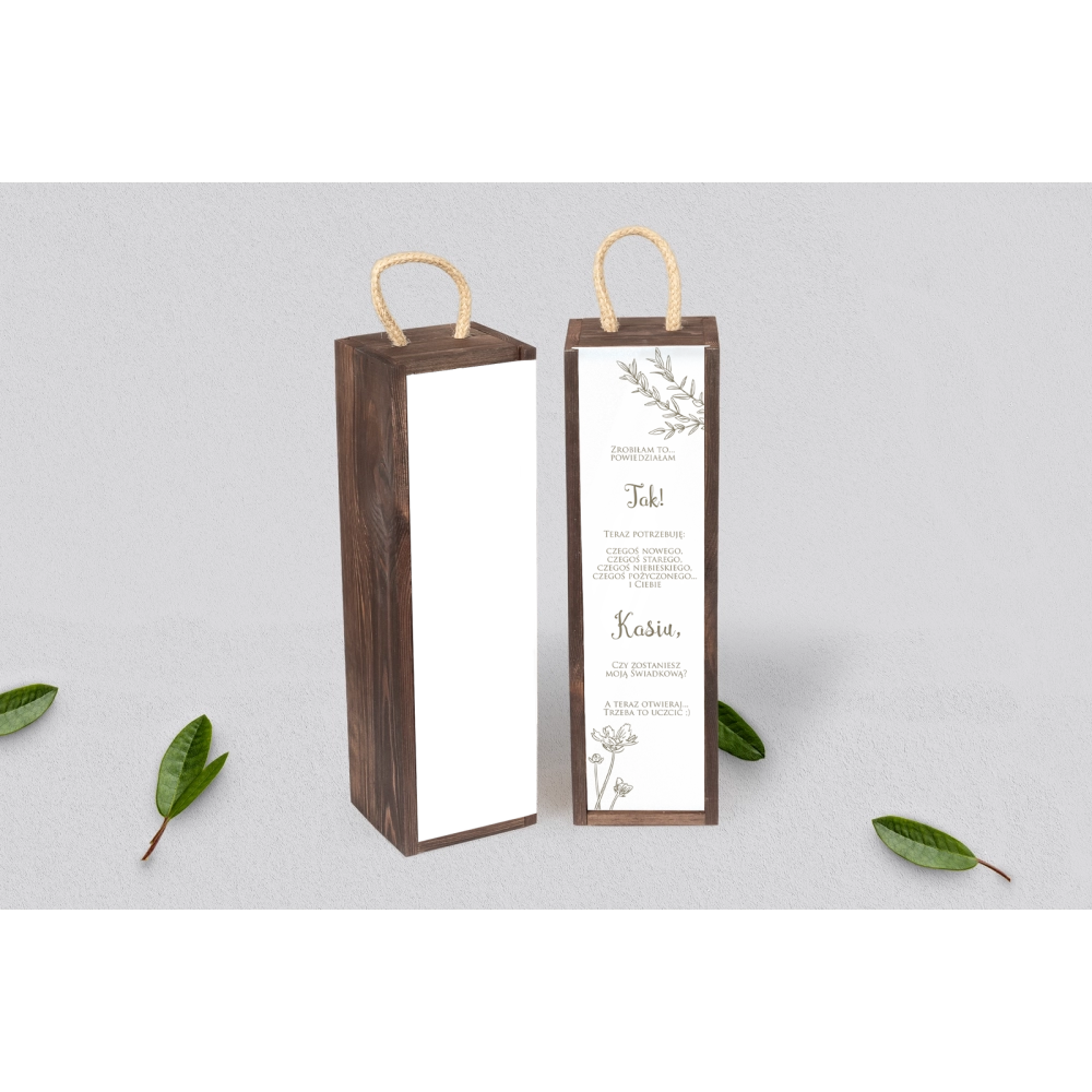 Prośba o&nbsp;Świadkowanie - SNW Akryl brązowa Fiori Motyw 4