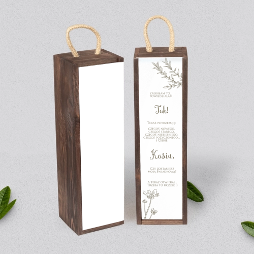 Prośba o Świadkowanie - SNW Akryl brązowa Fiori Motyw 4