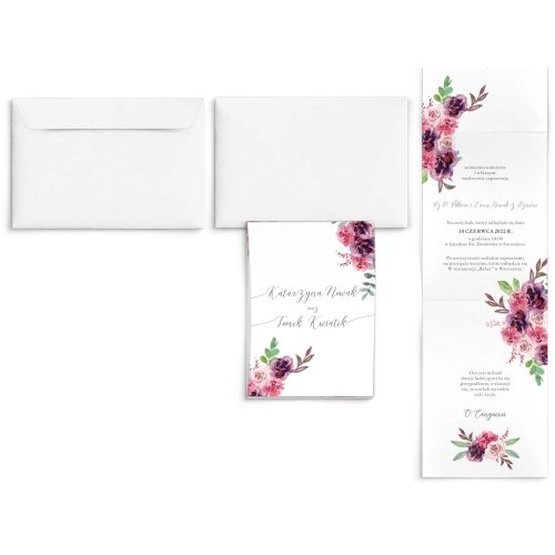 Zaproszenia ślubne Harmonijka - PasteLove Motyw 1