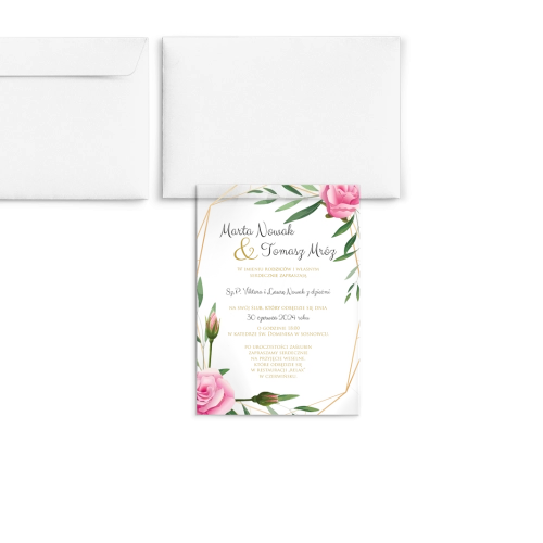 Zaproszenia ślubne Flowers & Frame - Akrylowe Motyw 4
