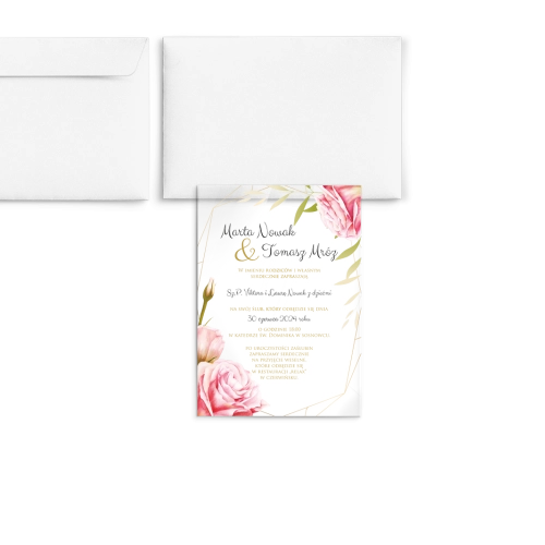 Zaproszenia ślubne Flowers & Frame - Akrylowe Motyw 5