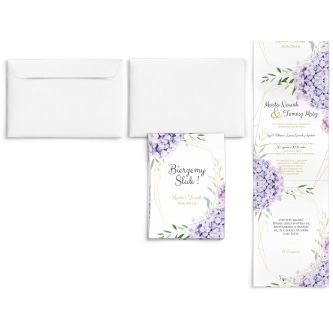 Zaproszenia ślubne Harmonijka - Flowers & Frame Motyw 1