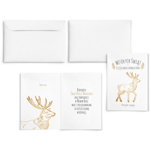 Kartki Świąteczne Złote - Motyw 3