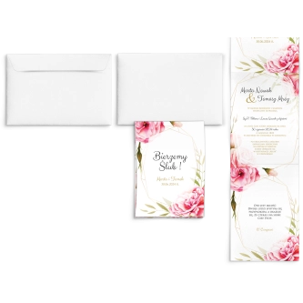 Zaproszenia ślubne Harmonijka - Flowers & Frame Motyw 5