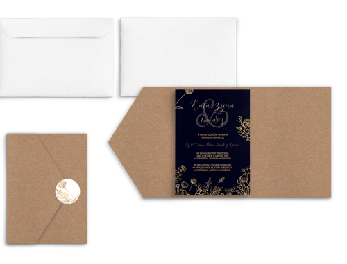Zaproszenia ślubne w etui Goldish - motyw 2