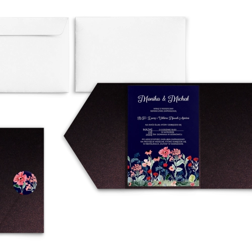 Zaproszenia ślubne w etui Wildflowers - motyw 1