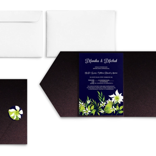 Zaproszenia ślubne w etui Wildflowers - motyw 3